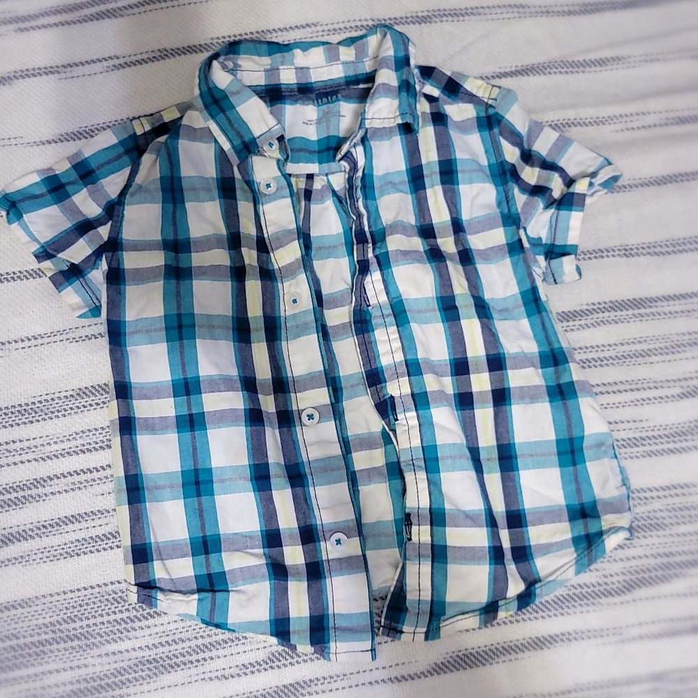 Kids button up plaid shirt